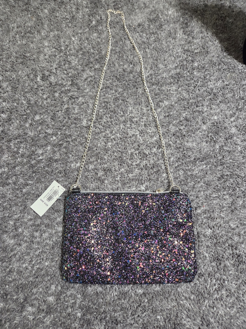 Old Navy Purple Multicolor Glitter Chain Shoulder Bag